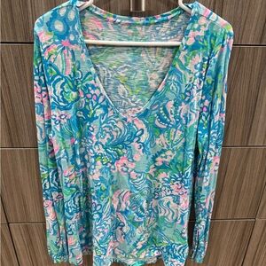 Lilly Pulitzer V-Neck Women Top XL